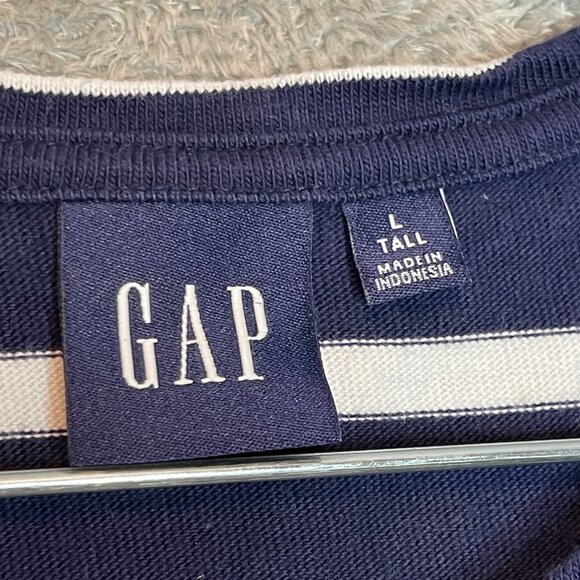 GAP Women Nautical Preppy Striped Soft Jersey Cotton Swing Mini Dress L Tall - Picture 6 of 12